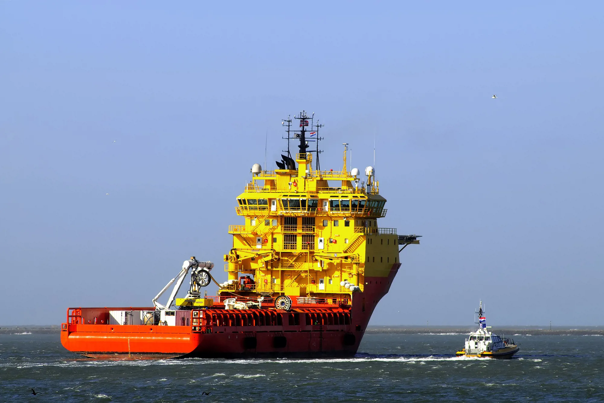 A primary function of a platform supply vessel is to transport supplies to the oil platform and return other cargoes to shore