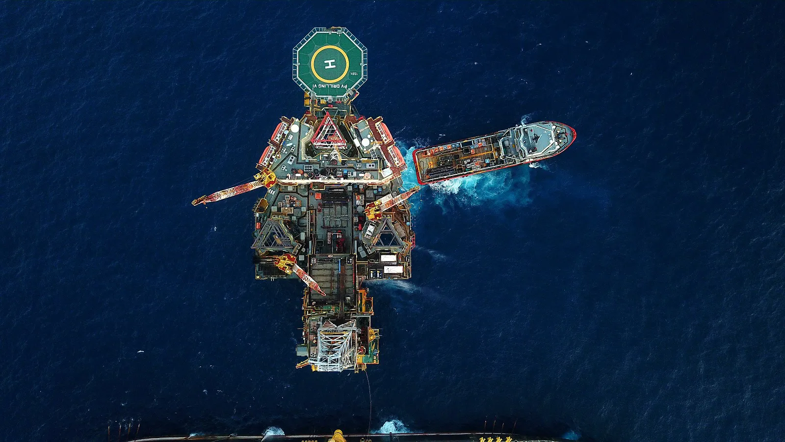 Offshore ship at oil and gas rig